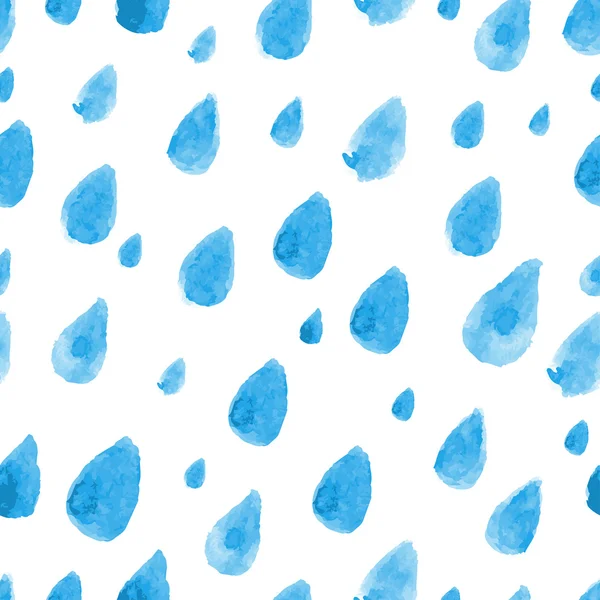 Acuarela agua azul gota lluvia . — Vector de stock