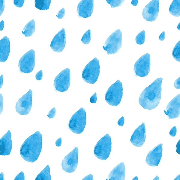 Watercolor blue water drop rain. — Stock Vector