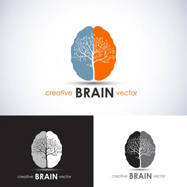Beyin ağaç iş kavramı — Stok Vektör