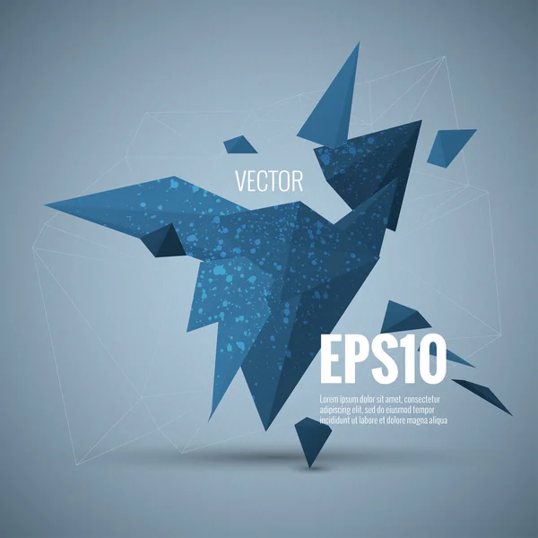 Polygonální trojúhelníkové modrý design Stock Vektory