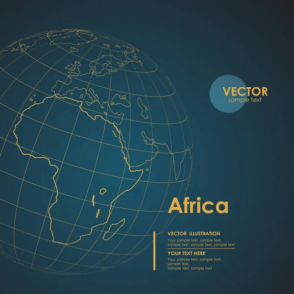 Mapa de la Tierra de África — Vector de stock