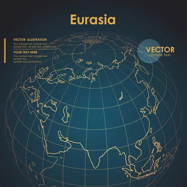 Earth map of Eurasia — Stock Vector