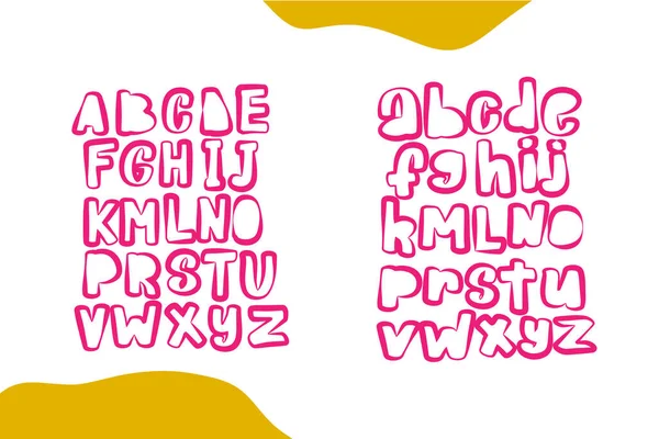 Симпатичный алфавитный шрифт. Векторная ручная типография — стоковый вектор