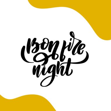 Bonfire Night Hand Lettering Inscription. Graphic Calligraphy
