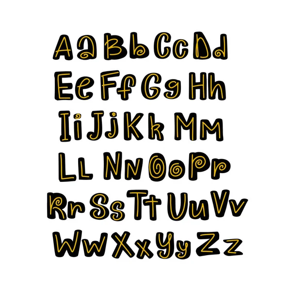 Engelse alfabet letters. Vector handgeschreven penseel script. — Stockvector