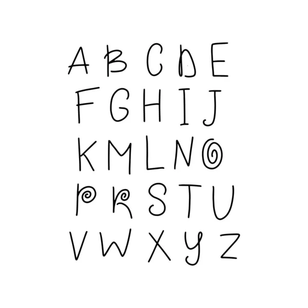 El çizimi abc, alfabe tipi yazı tipi — Stok Vektör