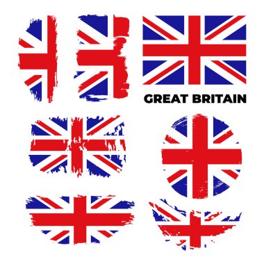 United Kingdom flag, national symbol of the Great Britain - Union Jack, UK flag clipart