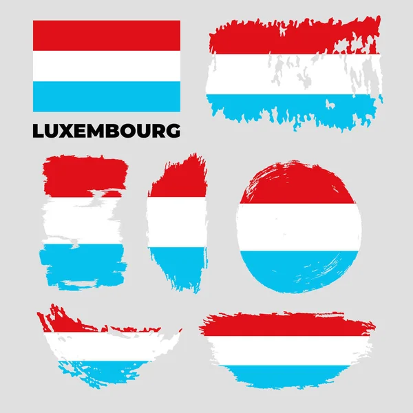 Σετ σημαιών Λουξεμβούργου. Εικονογράφηση διανύσματος — Διανυσματικό Αρχείο