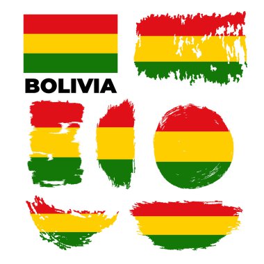 Bolivian flag with scratches, vector flag of Bolivia.