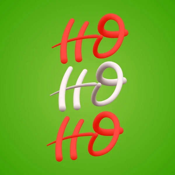 Ho, ho, ho modern 3D harfli metin. Yazdırma için vektör illüstrasyon logosu — Stok Vektör