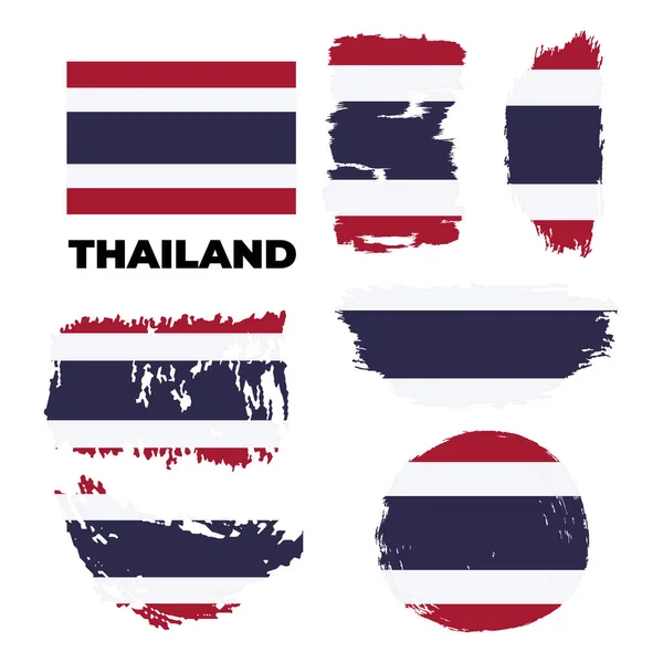 Ταϊλάνδη εθνική σημαία, επίσημη σημαία της Ταϊλάνδης ακριβή χρώματα, αληθινό χρώμα — Διανυσματικό Αρχείο