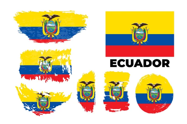 Flagge von Ecuador, Republik Ecuador. Vorlage für Preisgestaltung — Stockvektor