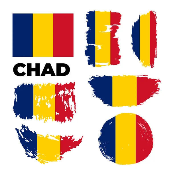 Σημαία Τσαντ σε στυλ grunge. Πατριωτικό υπόβαθρο — Διανυσματικό Αρχείο