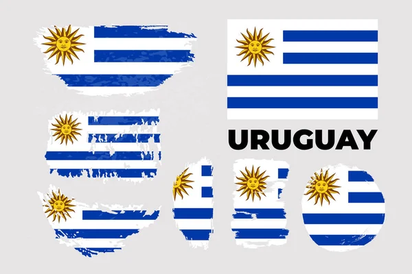 Bandeira do Uruguai, República Oriental do Uruguai. Modelo para design de prêmio —  Vetores de Stock