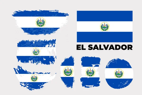 Bandeira do país de El Salvador. Feliz dia da independência de El Salvador fundo —  Vetores de Stock