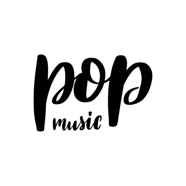 Pop music. Handwritten stock lettering typography. EPS10 — Stock Vector