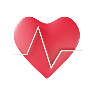 3D kalp atışı, 3D simgeler, pastel minimal çizgi film stili izole edilmiş.