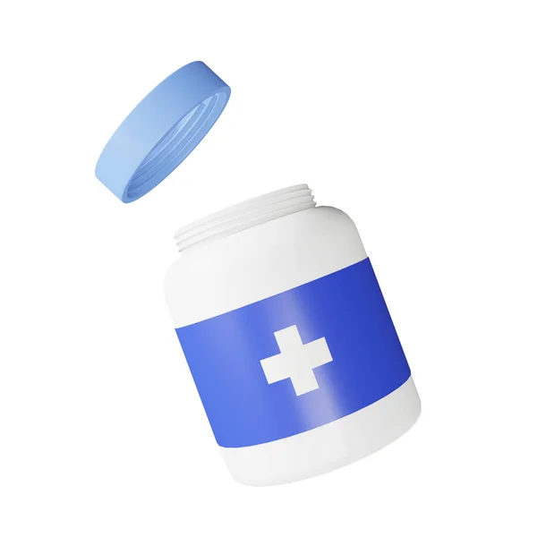Återgivning Medicin Flaska Ikoner Pastell Minimal Tecknad Stil Isolerad — Stockfoto