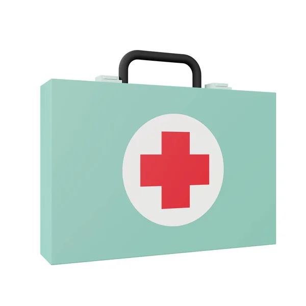 Rendering First Aid Box Icons Pastel Minimal Cartoon Style Isolated — Stock Photo, Image
