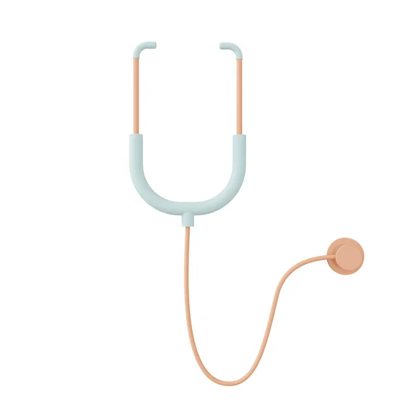 Rendering Stethoscope Icons Pastel Minimal Cartoon Style Isolated — Stock Photo, Image