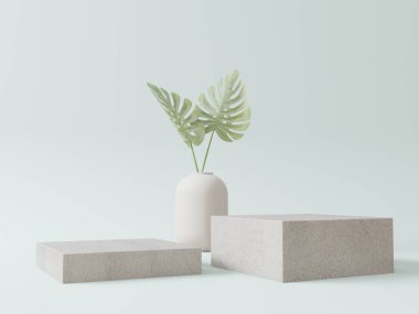 Kozmetik arka plan, ürün sunumu ve Canavar için. Moda dergisi illüstrasyonu için. 3d oluşturma