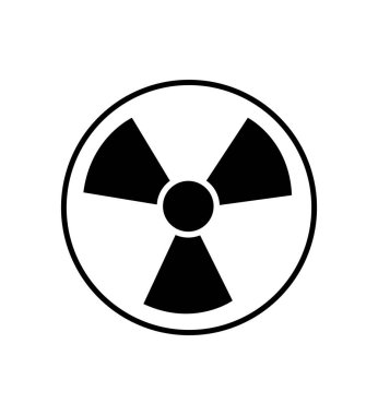 Beyaz ep 10 üzerinde izole edilmiş radyasyon sembolü vektörü