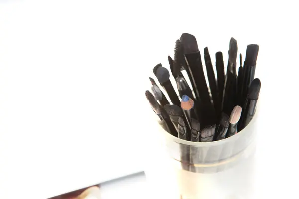 Close of  a make up brush on white background — Stock Photo, Image