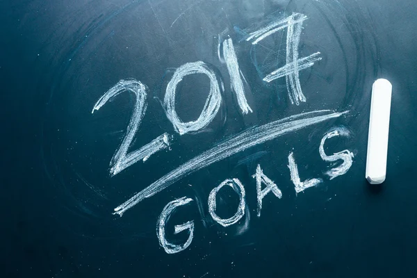 Planen Sie eine Liste der Ziele für 2017 auf Tafel — Stockfoto