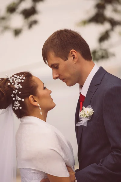 Jeune famille, mariage, jeunes mariés — Photo