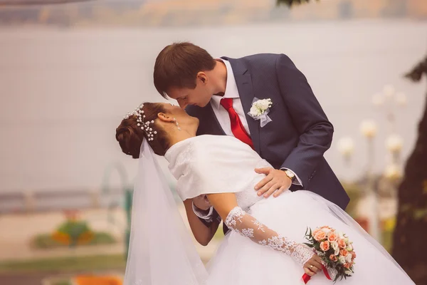 Jovem família, casamento, recém-casados — Fotografia de Stock