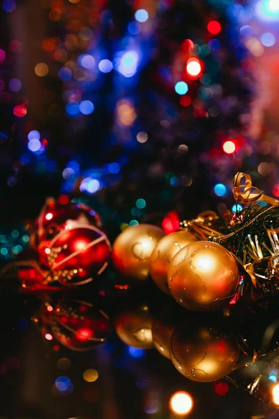 Golden christmas balls — Stock Photo, Image