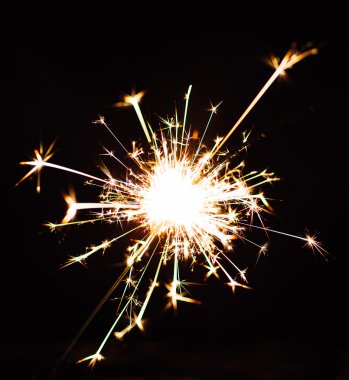 Parlak Noel maytap portre siyah bir arka plan, yumuşak odak