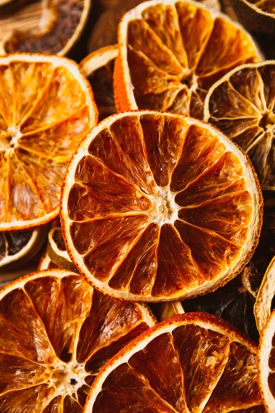 Fond d'anneaux séchés orange et citron — Photo