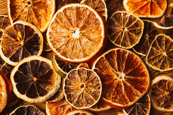 Fondo de anillos de naranja seca y limón — Foto de Stock