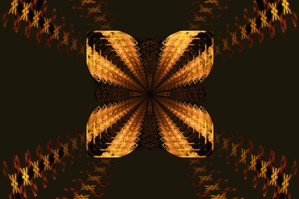 Images fractales : de beaux motifs sur fond brun foncé . — Photo