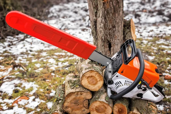 Kettingzaag en knippen boomtakken. — Stockfoto