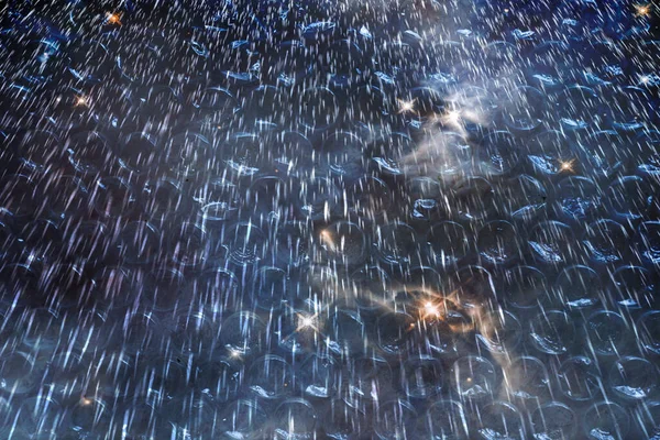 Abstraktes Hintergrundbild Mit Nachahmung Fallender Regentropfen Auf Dunkelblauem Hintergrund — Stockfoto