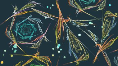 Koyu arkaplandaki renkli elementlerin soyut arkaplanı