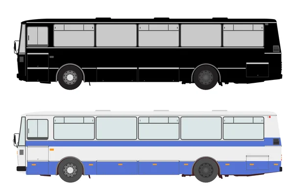 Definir ônibus em um fundo branco . —  Vetores de Stock