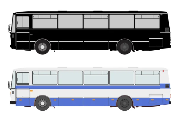 Imposta bus su sfondo bianco . — Vettoriale Stock