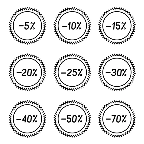 Conjunto de etiquetas descuentos . — Vector de stock