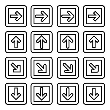 Siluetleri okları kümesi.