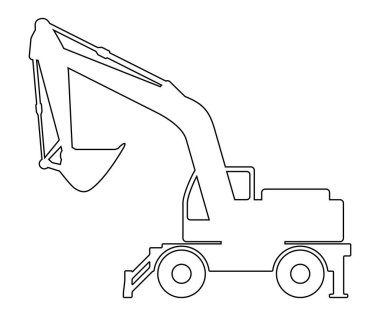 Beyaz arka plandaki kazı yerinin silüeti.