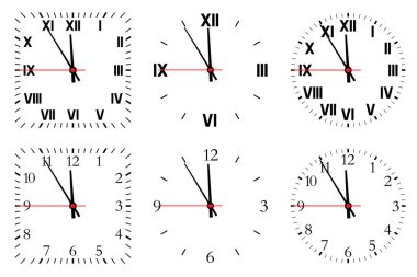 Saati beyaz arkaplanda izole et.