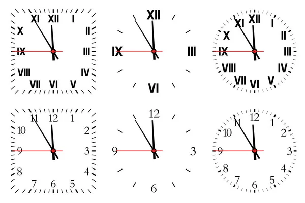 Set reloj aislado sobre fondo blanco. — Archivo Imágenes Vectoriales