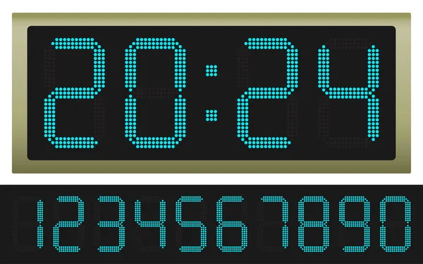 Elektronische Anzeigetafel mit einer Reihe von Zahlen. — Stockvektor