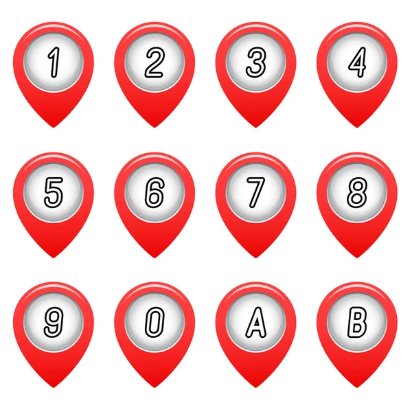 The numbers on the map arrows. Vector illustration. — Stock Vector