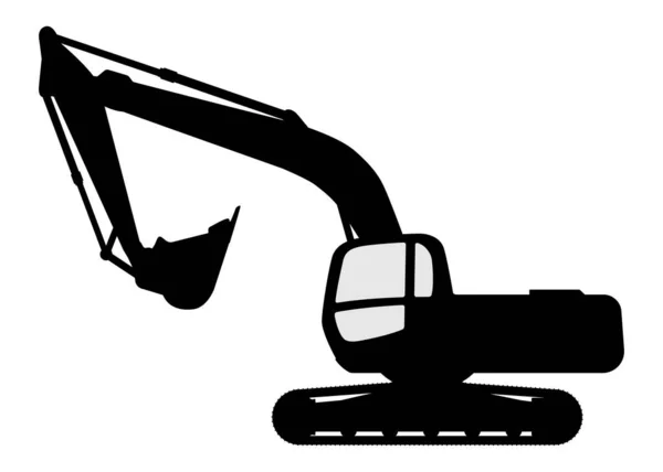 The silhouette of the excavate on a white background. — Stock Vector