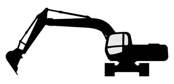 The silhouette of the excavate on a white background. — Stock Vector