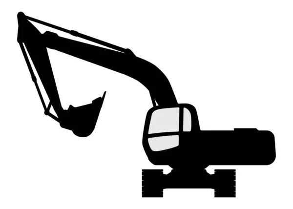 The silhouette of the excavate on a white background. — Stock Vector